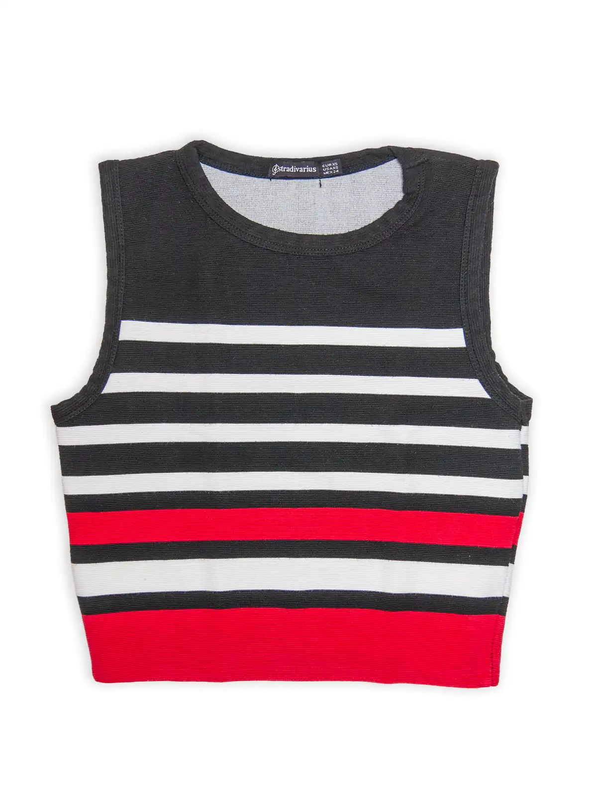 Crop Top Canalé Tricolor